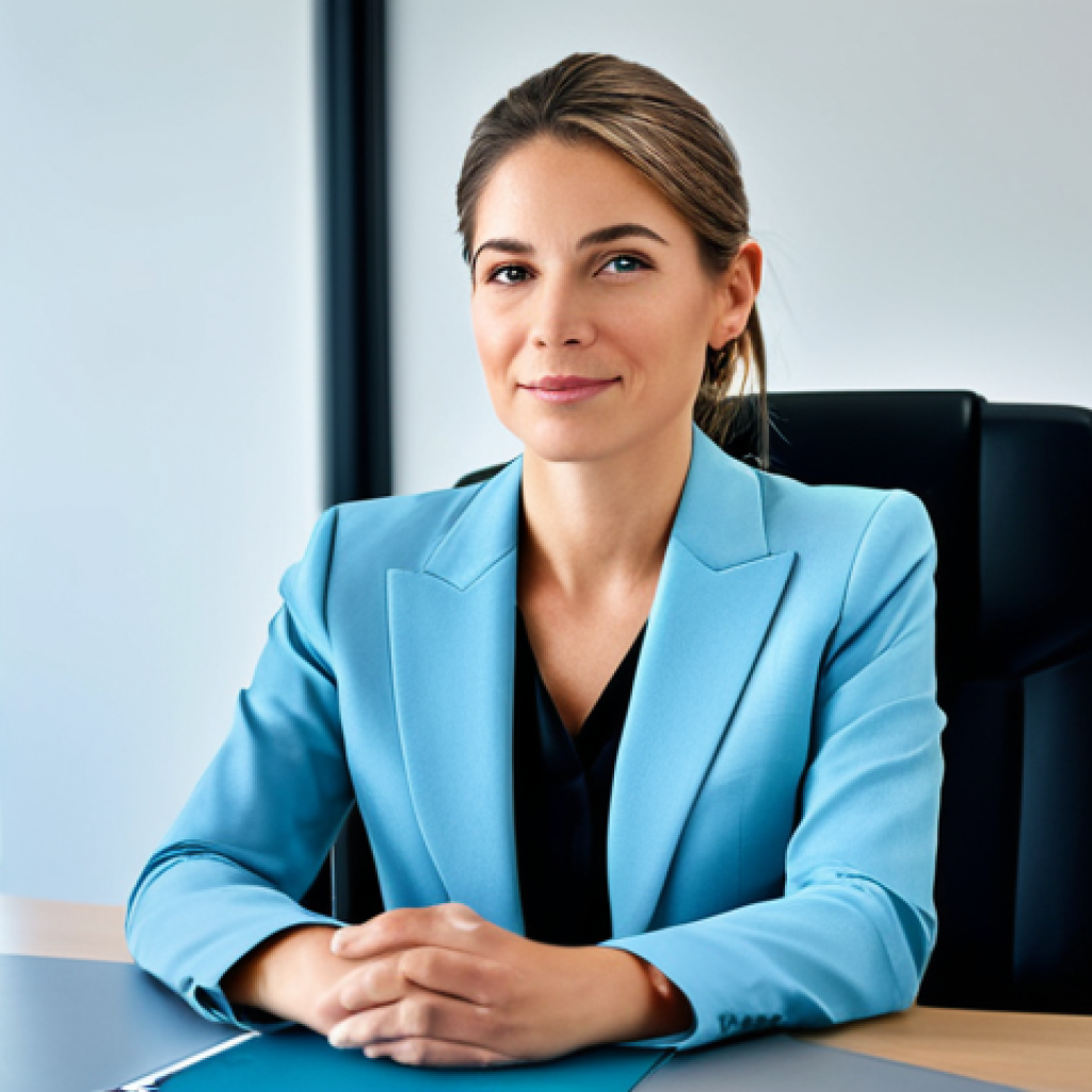 감정인식 AI와 직장 내 상호작용 - **Professional Businesswoman:** "A professional businesswoman in a modern, fully clothed business su...