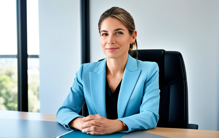 감정인식 AI와 직장 내 상호작용 - **Professional Businesswoman:** "A professional businesswoman in a modern, fully clothed business su...