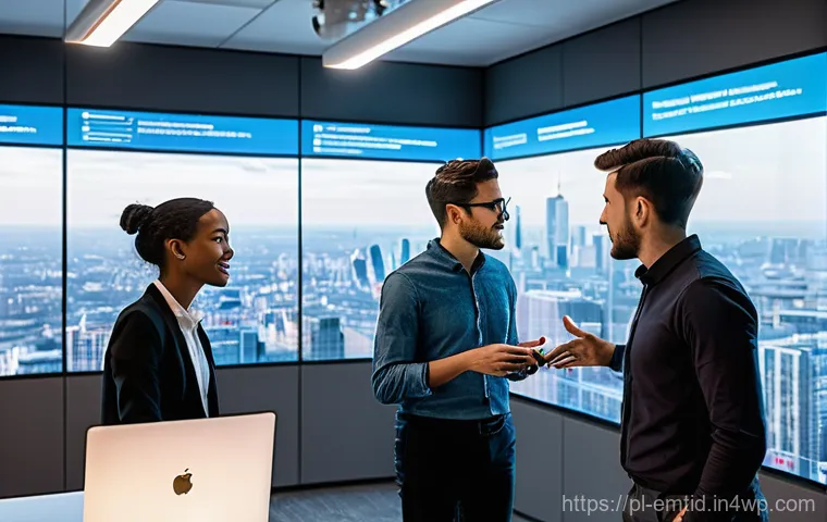 감정인식 AI 기술의 중요성 - A cozy, minimalist living room bathed in soft, warm light. A young woman in her late 20s, dressed in...