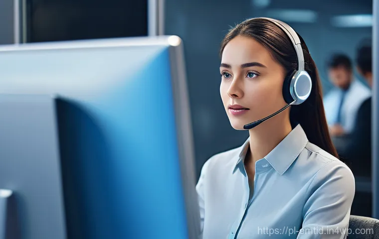 감정인식 AI 기술의 주요 발전 사항 - **Prompt 1: Empathetic AI Customer Service**
    "A visually appealing, brightly lit call center or ...