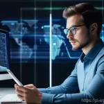 Home 17 감정인식 AI와 사용자 맞춤형 서비스 - **AI Emotion Detection in a Modern Workspace**
A highly detailed, realistic digital art image of...