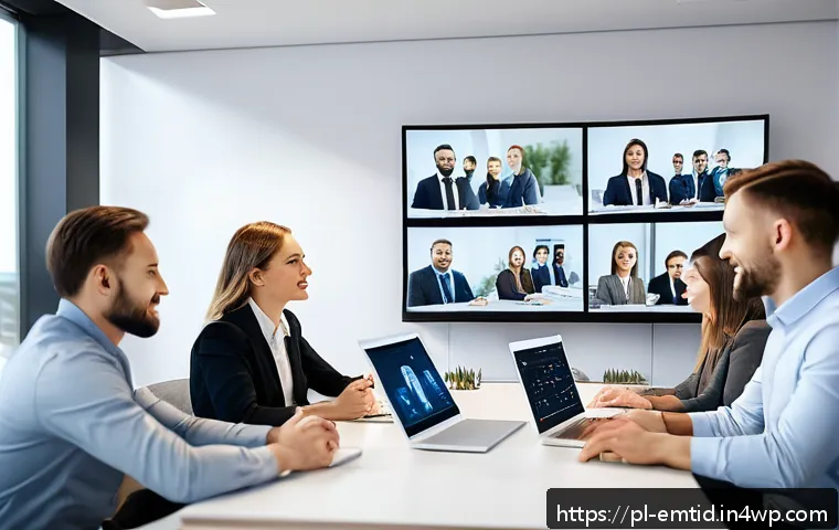 감정인식 AI와 다양한 산업의 융합 - A modern Polish office environment showing a diverse team of professionals engaged in a meeting, wit...