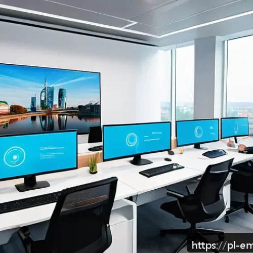 Home 32 감정인식 AI와 사회적 상호작용 - A modern call center environment in Warsaw, Poland, showing a diverse group of professional customer...